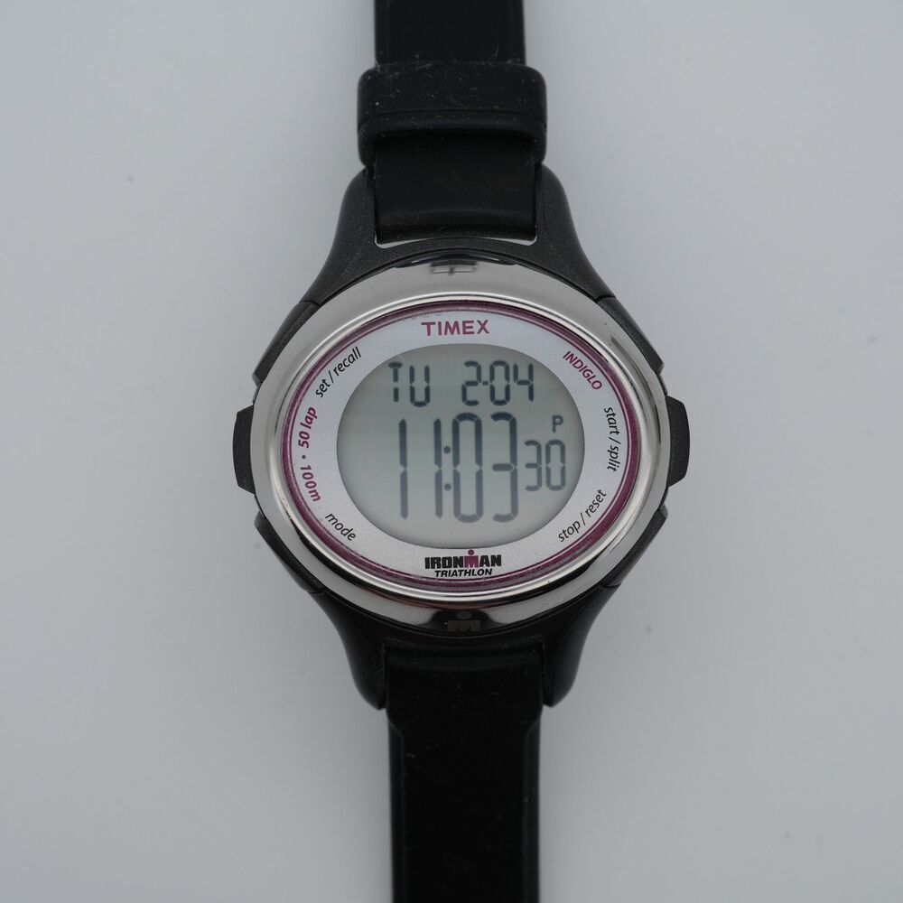 Timex Ironman Triathlon M594 Watch 36mm Digital New Battery Working